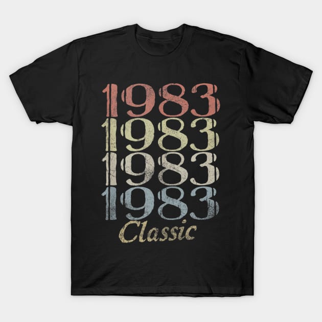 37th Birthday Gift 37 Years Old Retro Vintage 1983 Classic T-Shirt by bummersempre66